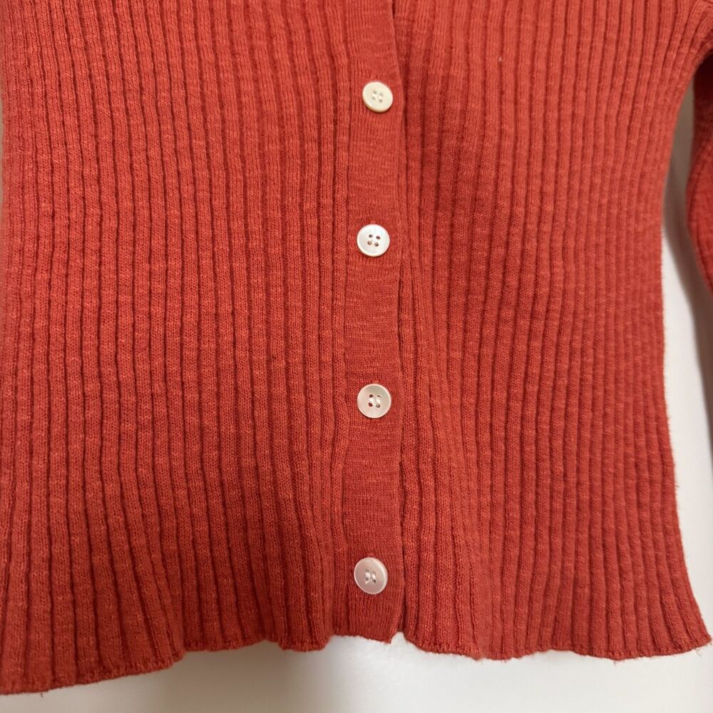 Alex Mill Finney Sz Xs Cotton Linen Ribbed Knit Cardigan Y2k Fall View 6